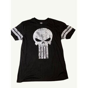 Marvel Mens Punisher Logo Black Graphic T-Shirt M